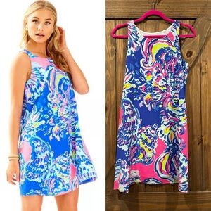 Lilly Pulitzer XS Jackie Silk Shift Dress in the "Coastal Retreat" EUC